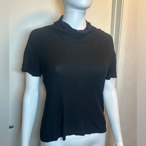 Brandy Melville Black ribbed turtleneck cropped top - loose fit